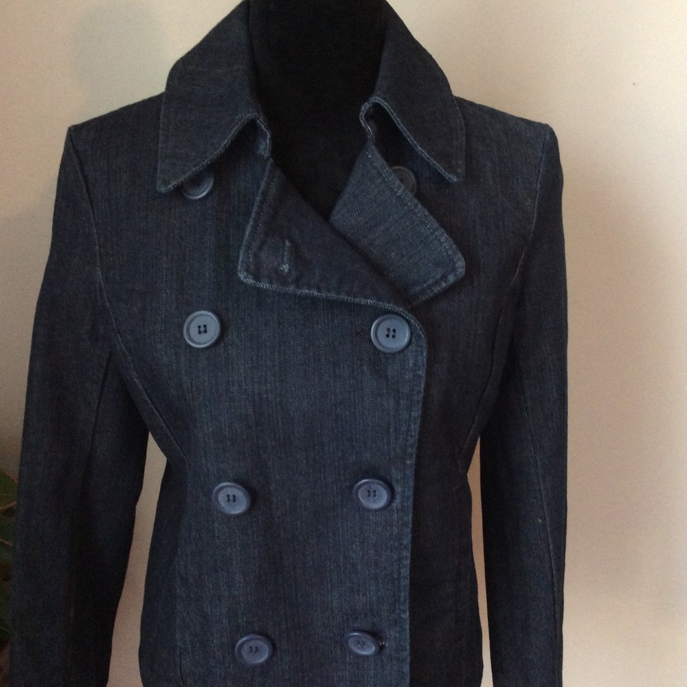 New York & Company Denim Double Breasted Jacket - Picture 7 of 8